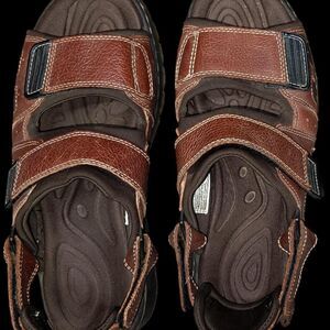 Earth Shoe Men's Brown Leather Sandals, Highlander, 10.5